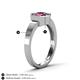 5 - Dinah 1.00 ct Rhodolite Garnet Women Hexagonal Signet Solitaire Engagement Ring 