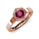 4 - Dinah 1.00 ct Rhodolite Garnet Women Hexagonal Signet Solitaire Engagement Ring 