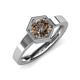 4 - Dinah 1.00 ct Smoky Quartz Women Hexagonal Signet Solitaire Engagement Ring 