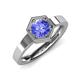 4 - Dinah 0.92 ct Tanzanite Women Hexagonal Signet Solitaire Engagement Ring 