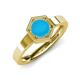 4 - Dinah 0.62 ct Turquoise Women Hexagonal Signet Solitaire Engagement Ring 