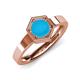4 - Dinah 0.62 ct Turquoise Women Hexagonal Signet Solitaire Engagement Ring 