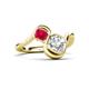 3 - Nerida 1.52 ctw IGI Certified Cushion Shape Lab Grown Diamond (6.00 mm) and Princess Shape Created Ruby Women Toi Et Moi Wave Engagement Ring 