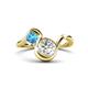 1 - Nerida 1.55 ctw IGI Certified Cushion Shape Lab Grown Diamond (6.00 mm) and Princess Shape Blue Topaz Women Toi Et Moi Wave Engagement Ring 