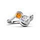3 - Nerida 1.52 ctw IGI Certified Cushion Shape Lab Grown Diamond (6.00 mm) and Princess Shape Citrine Women Toi Et Moi Wave Engagement Ring 