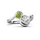 3 - Nerida 1.55 ctw IGI Certified Cushion Shape Lab Grown Diamond (6.00 mm) and Princess Shape Peridot Women Toi Et Moi Wave Engagement Ring 