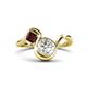 1 - Nerida 1.55 ctw IGI Certified Cushion Shape Lab Grown Diamond (6.00 mm) and Princess Shape Red Garnet Women Toi Et Moi Wave Engagement Ring 