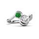 3 - Nerida 1.52 ctw IGI Certified Cushion Shape Lab Grown Diamond (6.00 mm) and Princess Shape Green Garnet Women Toi Et Moi Wave Engagement Ring 