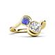 3 - Nerida 1.55 ctw IGI Certified Cushion Shape Lab Grown Diamond (6.00 mm) and Princess Shape Tanzanite Women Toi Et Moi Wave Engagement Ring 