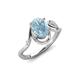 3 - Lioren 1.37 ctw Oval Shape Aquamarine accented Round Lab Grown Diamond Split Shank Women Wave Solitaire Plus Engagement Ring 