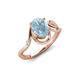 3 - Lioren 1.37 ctw Oval Shape Aquamarine accented Round Lab Grown Diamond Split Shank Women Wave Solitaire Plus Engagement Ring 