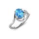 3 - Lioren 1.62 ctw Oval Shape Blue Topaz accented Round Lab Grown Diamond Split Shank Women Wave Solitaire Plus Engagement Ring 