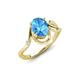 3 - Lioren 1.62 ctw Oval Shape Blue Topaz accented Round Lab Grown Diamond Split Shank Women Wave Solitaire Plus Engagement Ring 