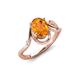 3 - Lioren 1.22 ctw Oval Shape Citrine accented Round Lab Grown Diamond Split Shank Women Wave Solitaire Plus Engagement Ring 
