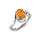 3 - Lioren 1.22 ctw Oval Shape Citrine accented Round Lab Grown Diamond Split Shank Women Wave Solitaire Plus Engagement Ring 