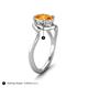 5 - Lioren 1.22 ctw Oval Shape Citrine accented Round Lab Grown Diamond Split Shank Women Wave Solitaire Plus Engagement Ring 