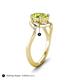 5 - Lioren 1.37 ctw Oval Shape Peridot accented Round Lab Grown Diamond Split Shank Women Wave Solitaire Plus Engagement Ring 