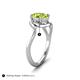 5 - Lioren 1.37 ctw Oval Shape Peridot accented Round Lab Grown Diamond Split Shank Women Wave Solitaire Plus Engagement Ring 