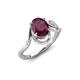 3 - Lioren 1.67 ctw Oval Shape Rhodolite Garnet accented Round Lab Grown Diamond Split Shank Women Wave Solitaire Plus Engagement Ring 