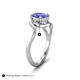 5 - Lioren 1.37 ctw Oval Shape Tanzanite accented Round Lab Grown Diamond Split Shank Women Wave Solitaire Plus Engagement Ring 
