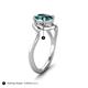 5 - Lioren 1.62 ctw Oval Shape London Blue Topaz accented Round Lab Grown Diamond Split Shank Women Wave Solitaire Plus Engagement Ring 