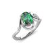 3 - Lioren 1.52 ctw Oval Shape Created Alexandrite accented Round Lab Grown Diamond Split Shank Women Wave Solitaire Plus Engagement Ring 