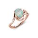 3 - Lioren 0.79 ctw Oval Shape Opal accented Round Lab Grown Diamond Split Shank Women Wave Solitaire Plus Engagement Ring 