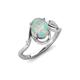 3 - Lioren 0.79 ctw Oval Shape Opal accented Round Lab Grown Diamond Split Shank Women Wave Solitaire Plus Engagement Ring 