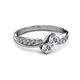 3 - Nicia 0.80 ctw Lab Grown Diamond (4.00 mm) Women Two Stone Bypass Engagement Ring 