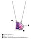 4 - Arika 1.05 ctw Emerald Shape Amethyst with Pear Shape Created Pink Sapphire Toi Et Moi Women Pendant Necklace 