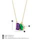4 - Arika 0.93 ctw Emerald Shape Amethyst with Pear Shape Created Emerald Toi Et Moi Women Pendant Necklace 