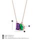 4 - Arika 0.93 ctw Emerald Shape Amethyst with Pear Shape Created Emerald Toi Et Moi Women Pendant Necklace 