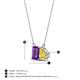 4 - Arika 1.05 ctw Emerald Shape Amethyst with Pear Shape Created Yellow Sapphire Toi Et Moi Women Pendant Necklace 