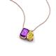 3 - Arika 1.05 ctw Emerald Shape Amethyst with Pear Shape Created Yellow Sapphire Toi Et Moi Women Pendant Necklace 