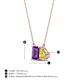 4 - Arika 1.05 ctw Emerald Shape Amethyst with Pear Shape Created Yellow Sapphire Toi Et Moi Women Pendant Necklace 