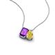 3 - Arika 1.05 ctw Emerald Shape Amethyst with Pear Shape Created Yellow Sapphire Toi Et Moi Women Pendant Necklace 