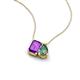 3 - Arika 1.09 ctw Emerald Shape Amethyst with Pear Shape Created Alexandrite Toi Et Moi Women Pendant Necklace 