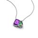 3 - Arika 1.09 ctw Emerald Shape Amethyst with Pear Shape Created Alexandrite Toi Et Moi Women Pendant Necklace 