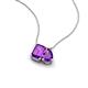 3 - Arika 1.00 ctw Emerald Shape with Pear Shape Amethyst Toi Et Moi Women Pendant Necklace 
