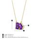 4 - Arika 1.00 ctw Emerald Shape with Pear Shape Amethyst Toi Et Moi Women Pendant Necklace 