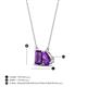 4 - Arika 1.00 ctw Emerald Shape with Pear Shape Amethyst Toi Et Moi Women Pendant Necklace 