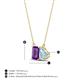 4 - Arika 0.95 ctw Emerald Shape Amethyst with Pear Shape Aquamarine Toi Et Moi Women Pendant Necklace 