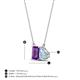 4 - Arika 0.95 ctw Emerald Shape Amethyst with Pear Shape Aquamarine Toi Et Moi Women Pendant Necklace 