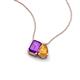 3 - Arika 1.00 ctw Emerald Shape Amethyst with Pear Shape Citrine Toi Et Moi Women Pendant Necklace 