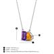 4 - Arika 1.00 ctw Emerald Shape Amethyst with Pear Shape Citrine Toi Et Moi Women Pendant Necklace 