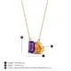 4 - Arika 1.00 ctw Emerald Shape Amethyst with Pear Shape Citrine Toi Et Moi Women Pendant Necklace 