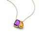 3 - Arika 1.00 ctw Emerald Shape Amethyst with Pear Shape Citrine Toi Et Moi Women Pendant Necklace 