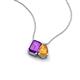3 - Arika 1.00 ctw Emerald Shape Amethyst with Pear Shape Citrine Toi Et Moi Women Pendant Necklace 