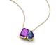 3 - Arika 0.95 ctw Emerald Shape Amethyst with Pear Shape Iolite Toi Et Moi Women Pendant Necklace 