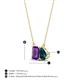 4 - Arika 1.10 ctw Emerald Shape Amethyst with Pear Shape London Blue Topaz Toi Et Moi Women Pendant Necklace 